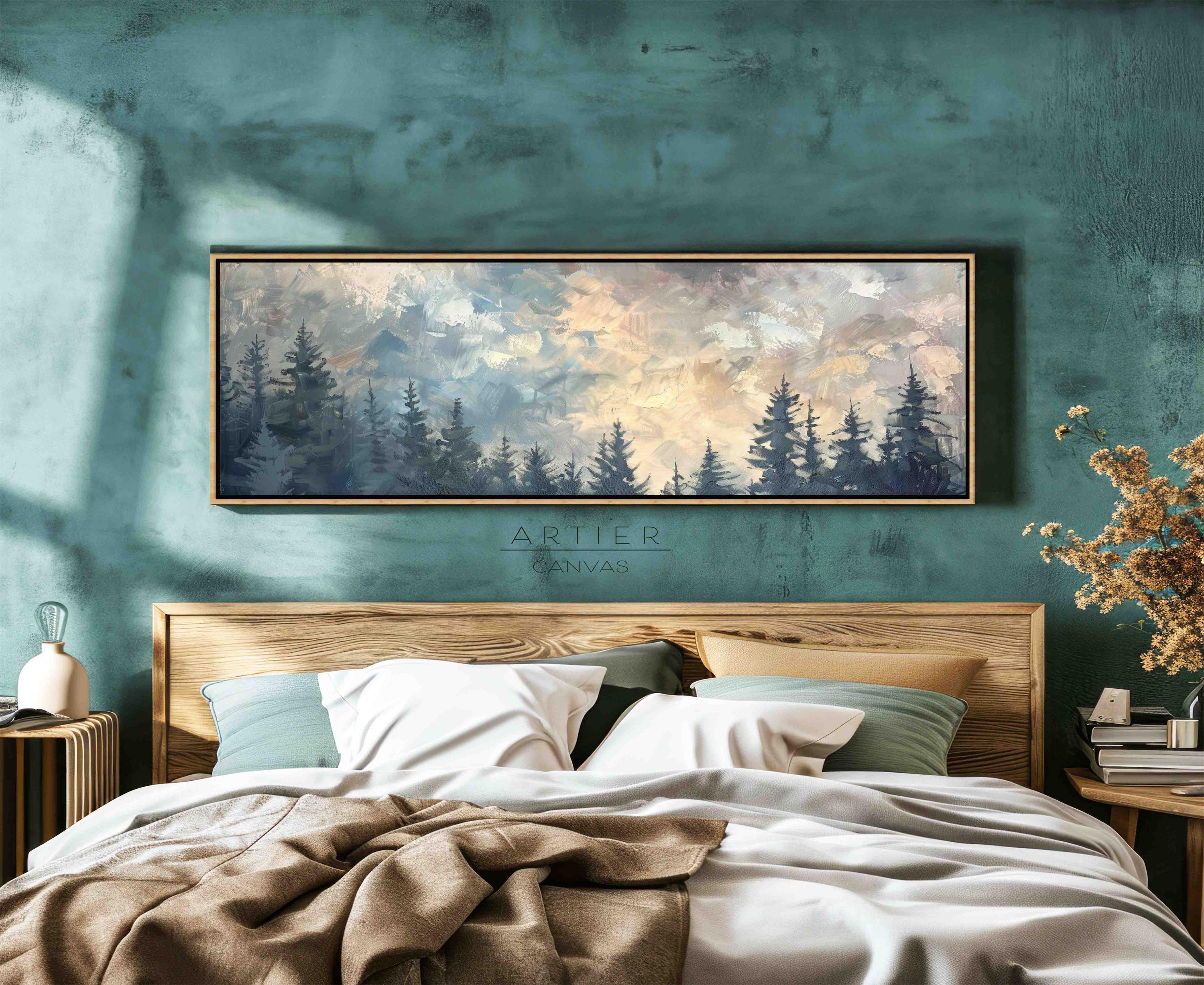Framed Forest Canvas Print: Long Horizontal Trees, Sky View Wall Art - Etsy