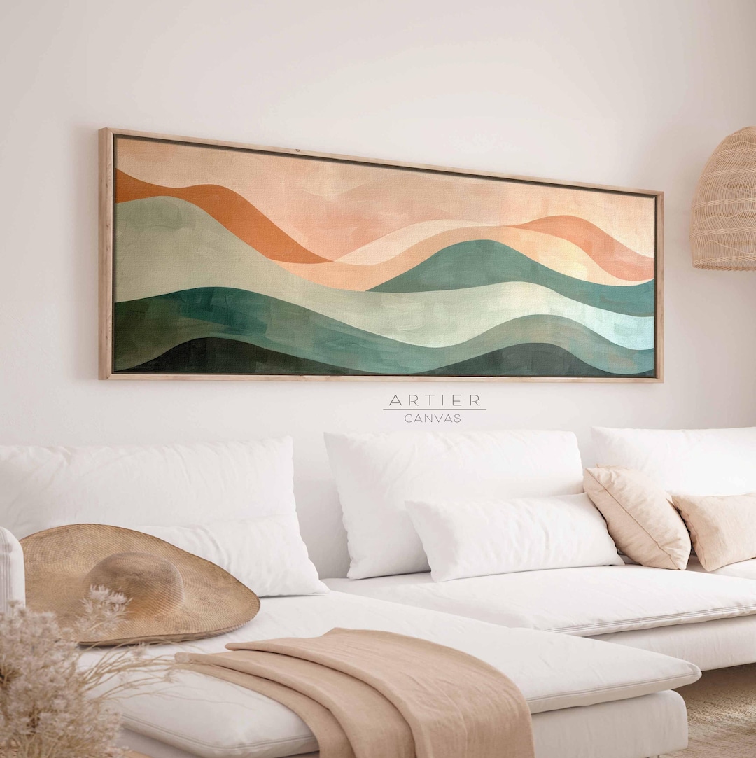 Canvas Print: Crimson Horizon – Modern Abstract Landscape Canvas Print | Minimalist Sunset Wall Art by Rossetti Art main image 0