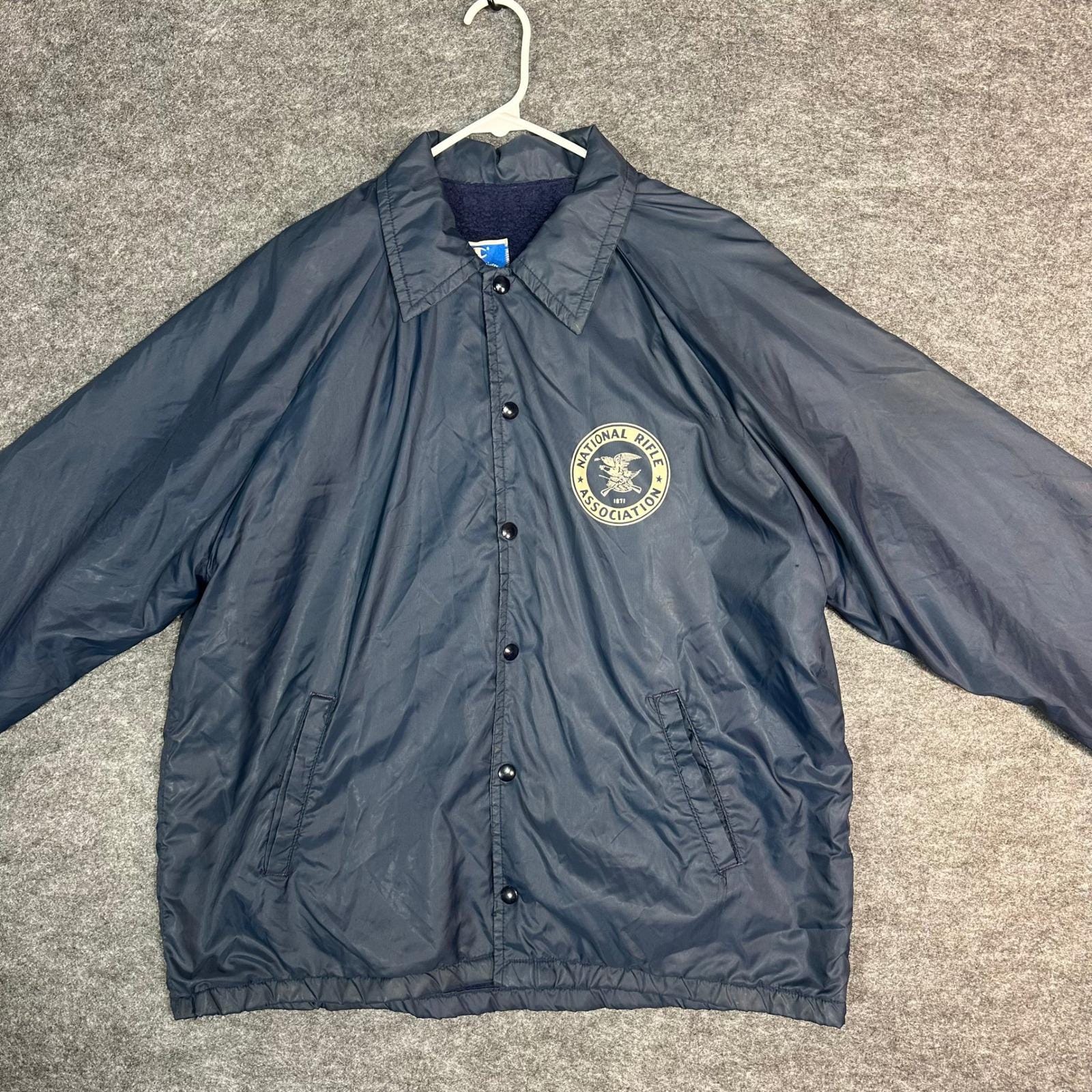 ジャケット・アウター 80s 90s champion coach jacket setup navy Vintage Champion NRA National Rifle Association Blue Lined Coach