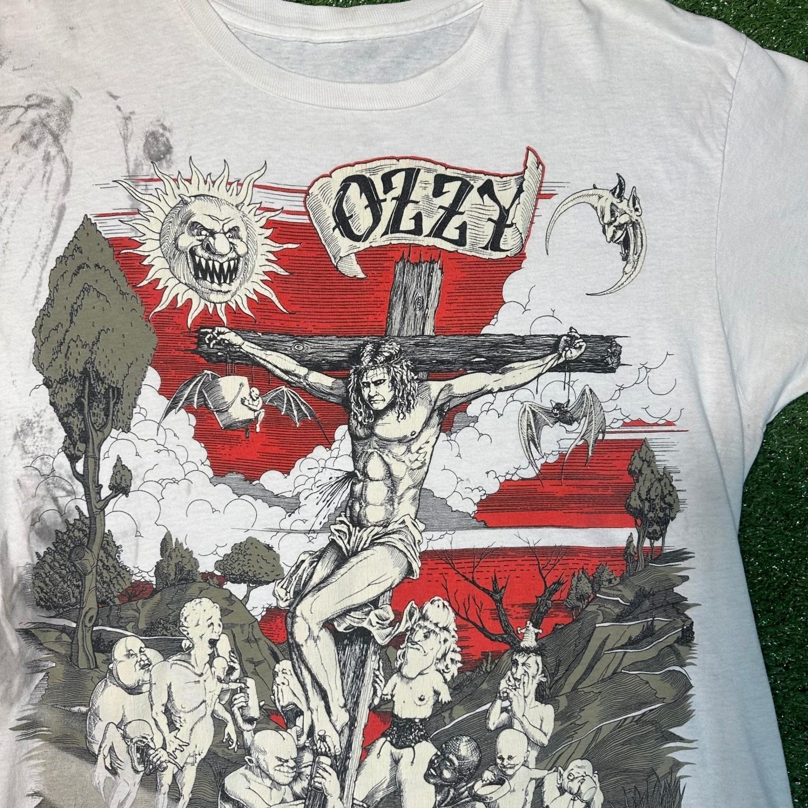 Vintage 1991 Ozzy Osbourne Crucifixion T Shirt Glow in Dark Single
