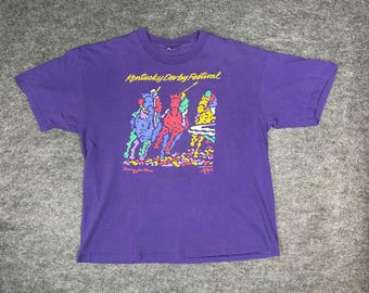 1993 Single Stitch VTG Kentucky Derby Festival Vintage T Shirt Horse Racing