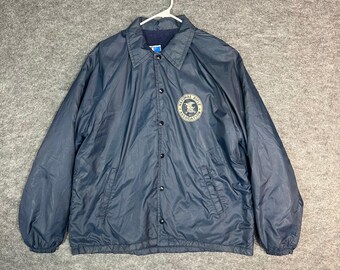 Vintage Champion NRA National Rifle Association Blue Lined Coach Jacket Large