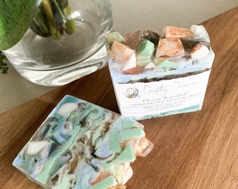 Handmade Glycerine Soaps -  Ocean Rainfall - citrus, floral,musky, vanilla, gift, decorative soap, Artistic, gift, selfcare