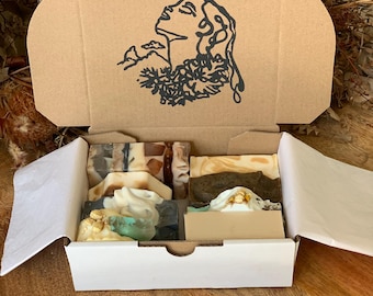 Handmade Soap Box:Mother’s Day gift, 400g Natural Soap Samples and 1/2 bars, eco gift
