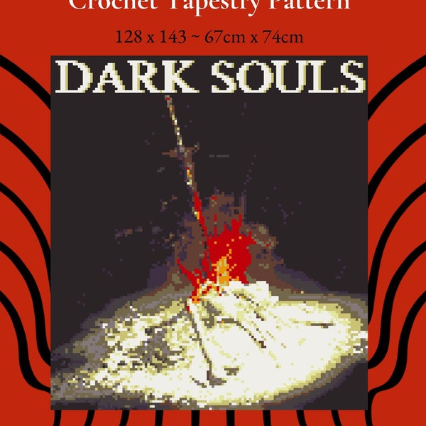 Dark Souls Bonfire Crochet Tapestry Pattern PDF