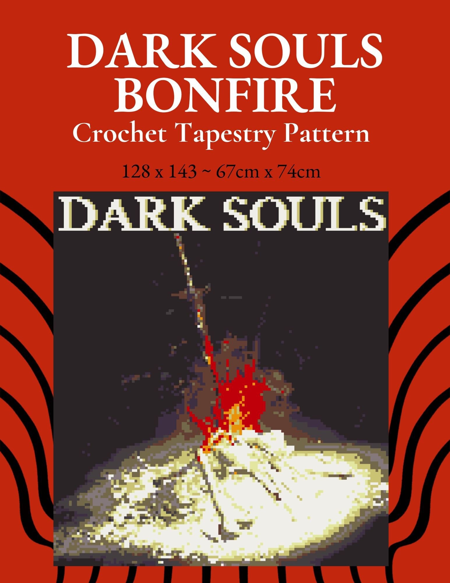 Dark Souls Bonfire Crochet Tapestry Pattern PDF Etsy Canada