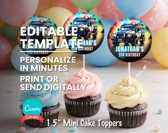 Police Swat Cake Topper: Printable Birthday Party Decor (1.5" Cupcake Accessory)