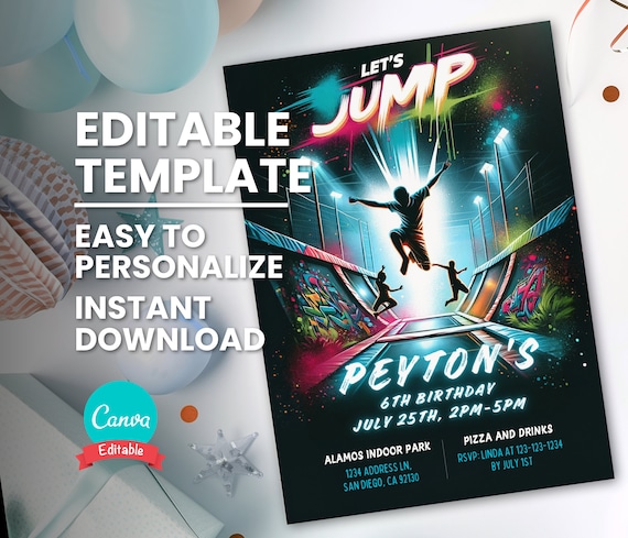 12 Inviti Di Compleanno Per Bambina - Tema Trampolino - Formato A6 Con Vernice UV - 4