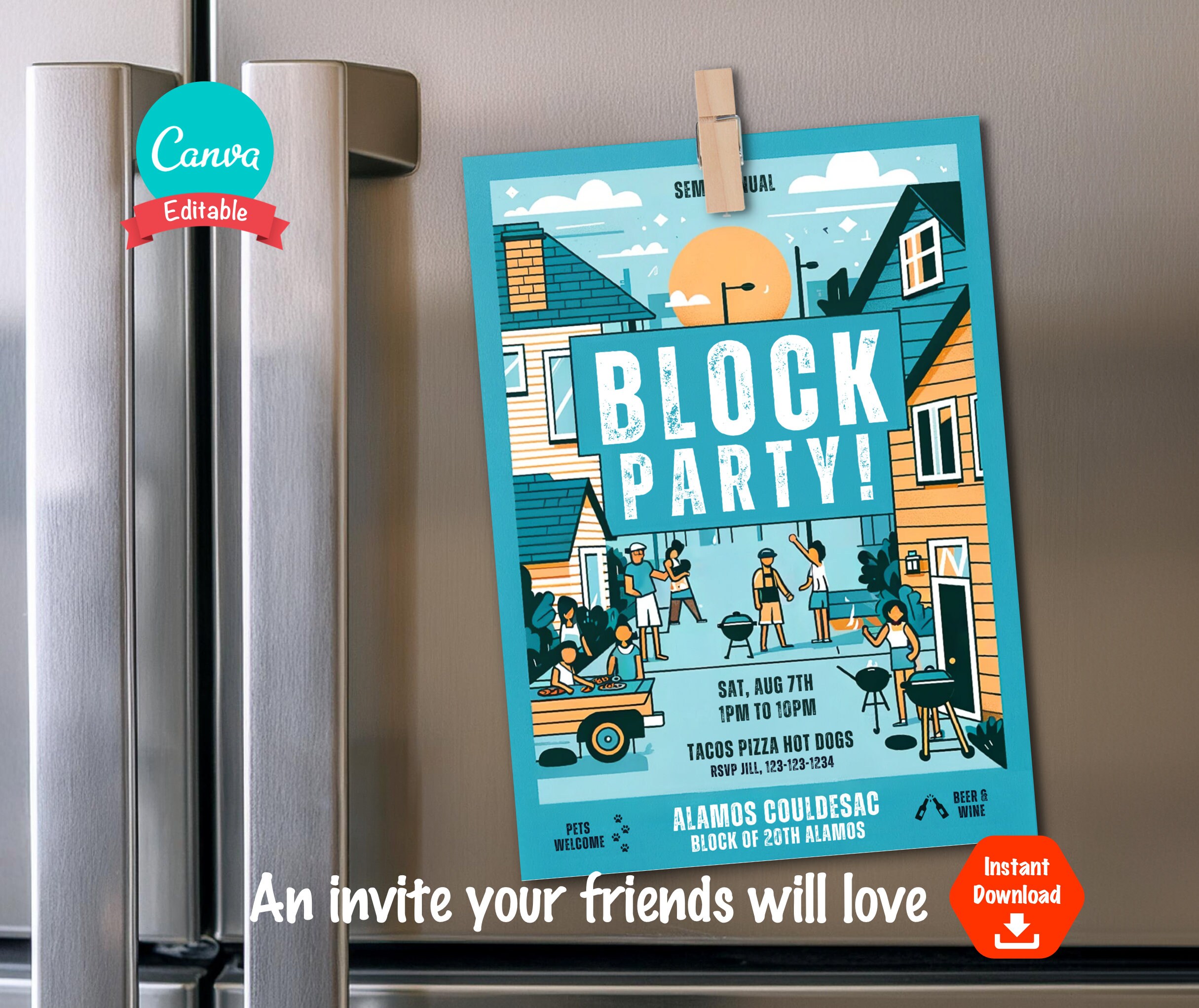Block Party Invite for Community Party or Neighborhood Gathering ...