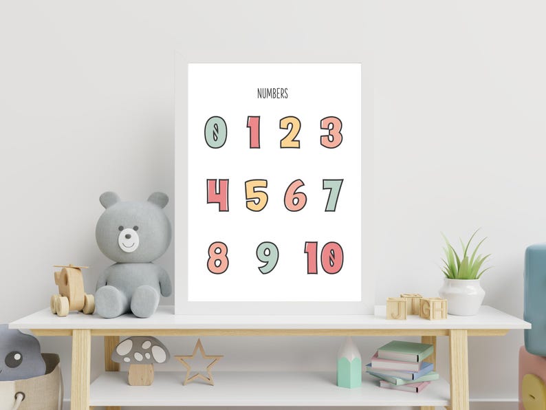 Nursery Numbers Digital Download, Preschool Numbers Poster Instant ...