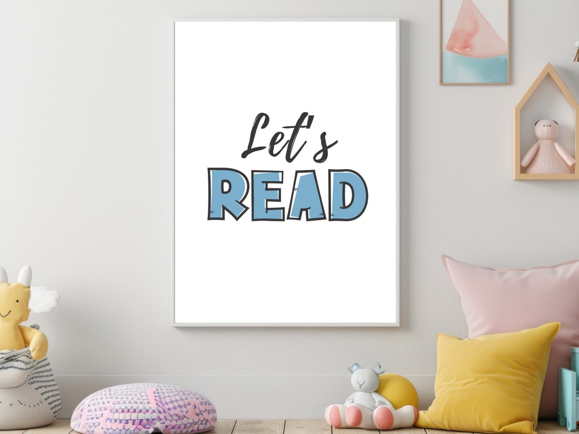 Stiker Let's Read Lets Read Digital Download for Classroom, Kids Learning Digital Print ...
