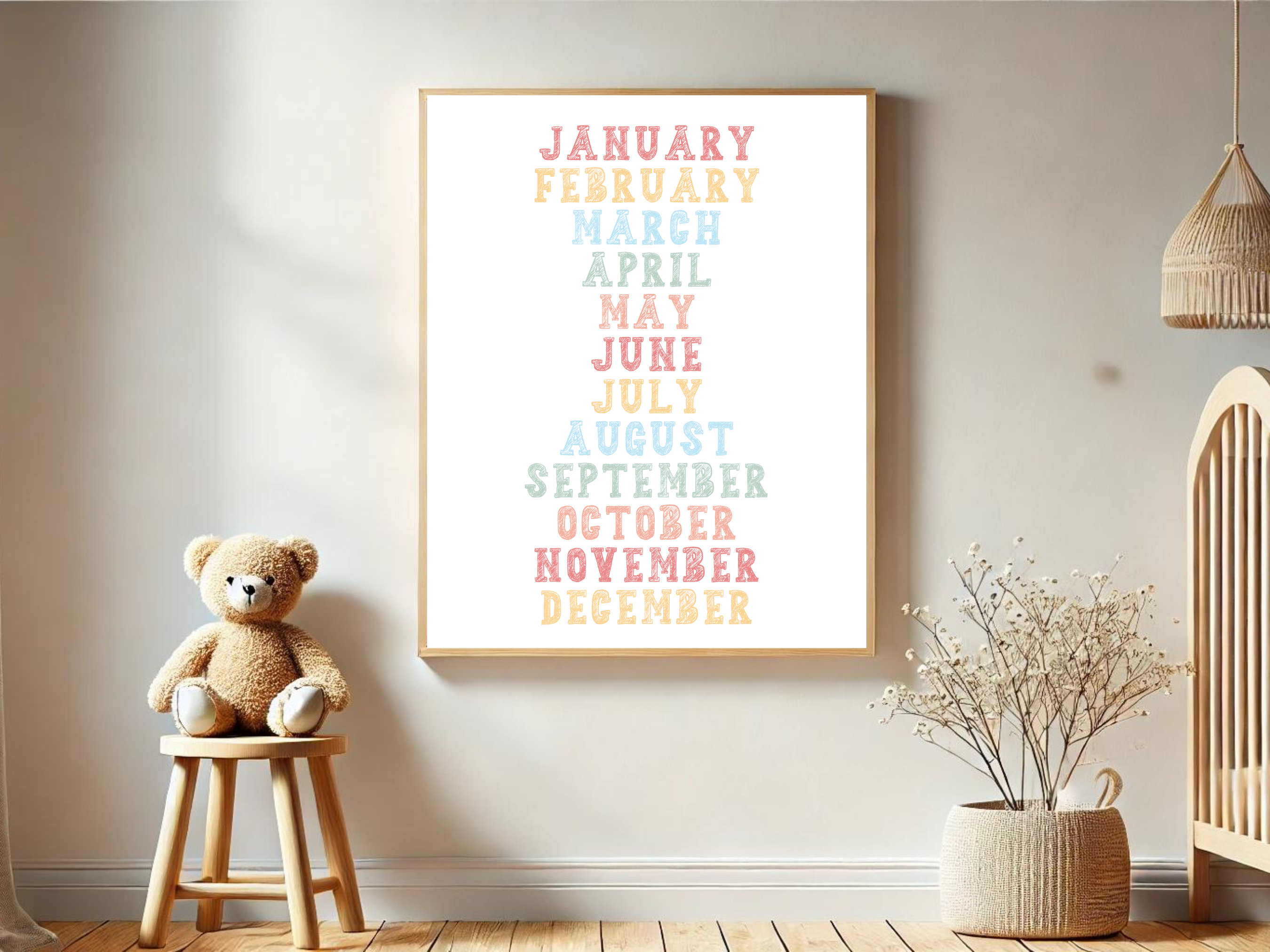 Capital Letter Months of the Year Digital Download, Homeschool Learning ...