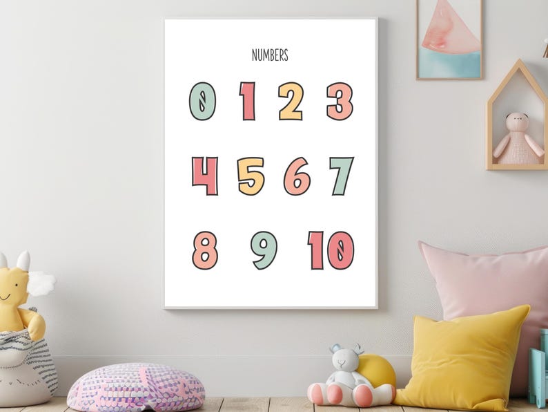 Nursery Numbers Digital Download, Preschool Numbers Poster Instant ...