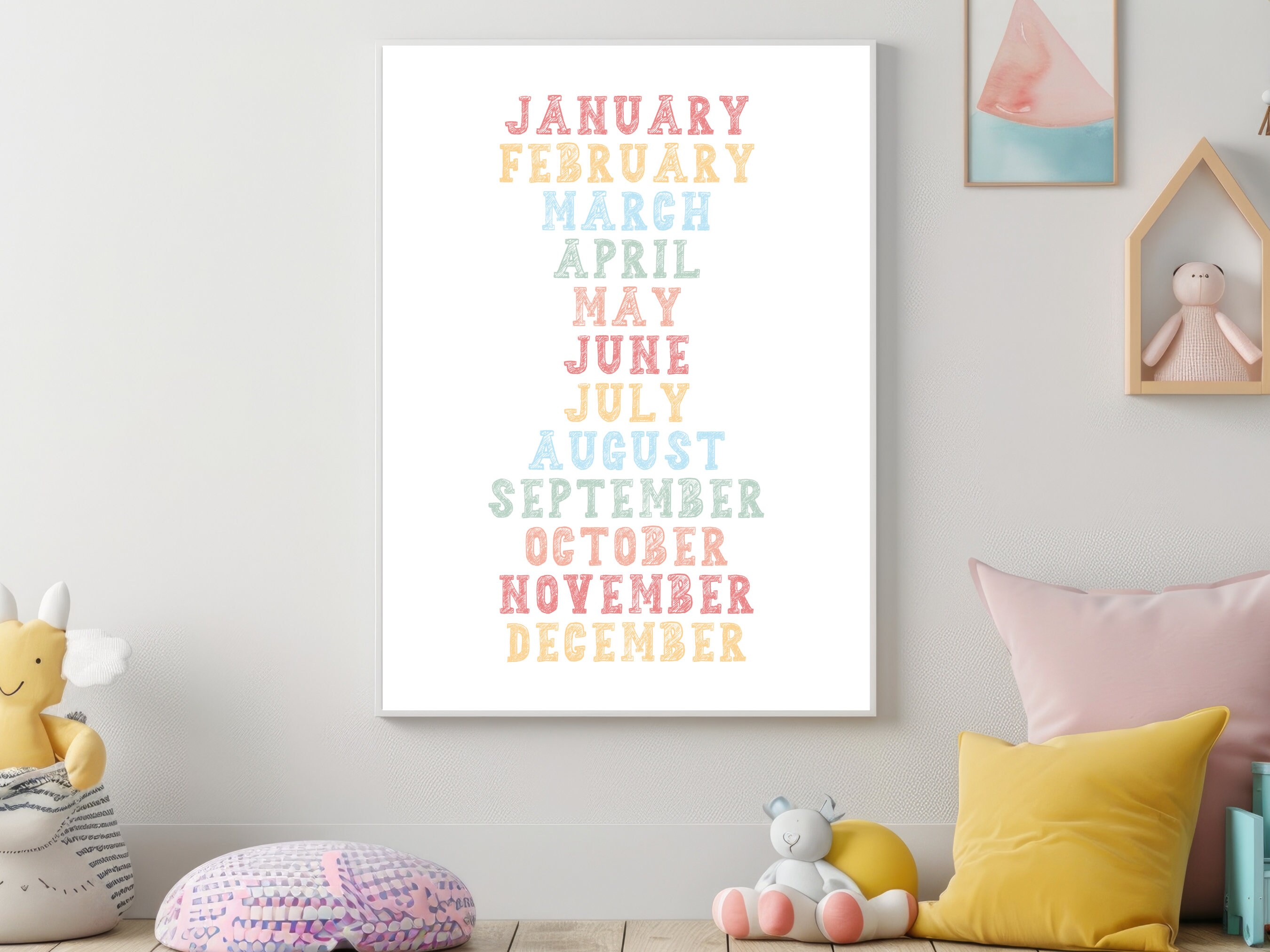 Capital Letter Months of the Year Digital Download, Homeschool Learning ...