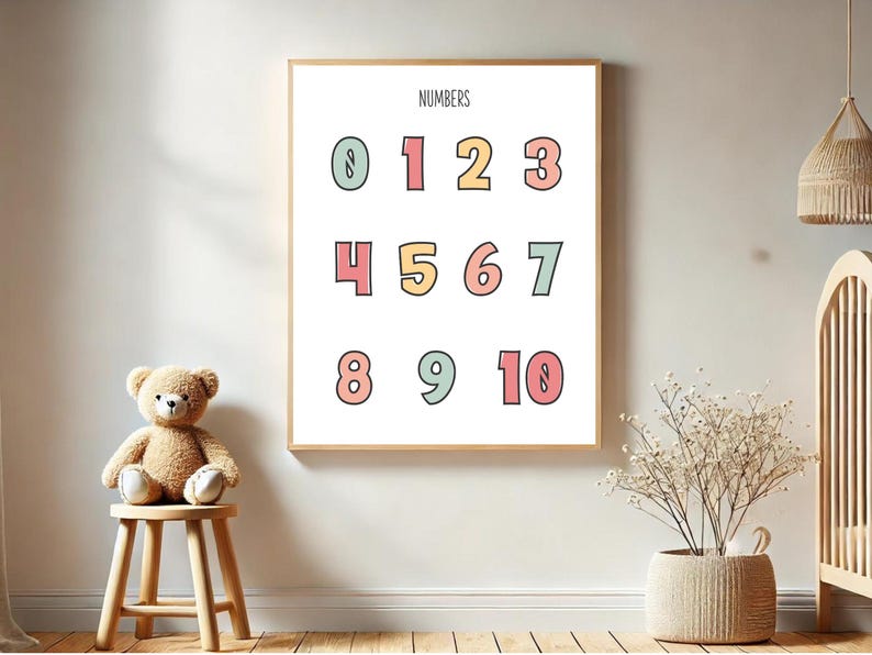 Nursery Numbers Digital Download, Preschool Numbers Poster Instant ...