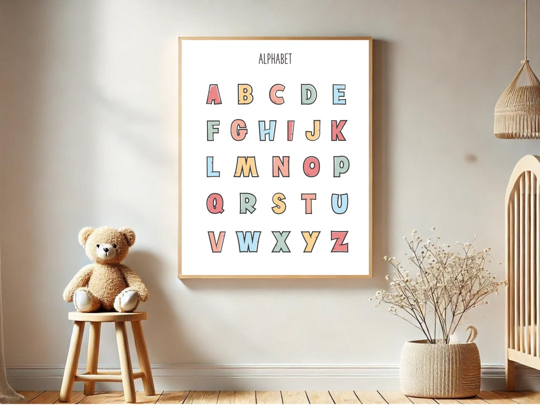 Kids Alphabet Capital Letters Digital Download, Educational Poster ...