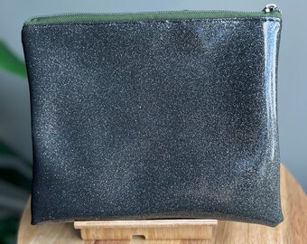 Glitter Vinyl Pouch: Tablet Clutch with Robin Hood Print