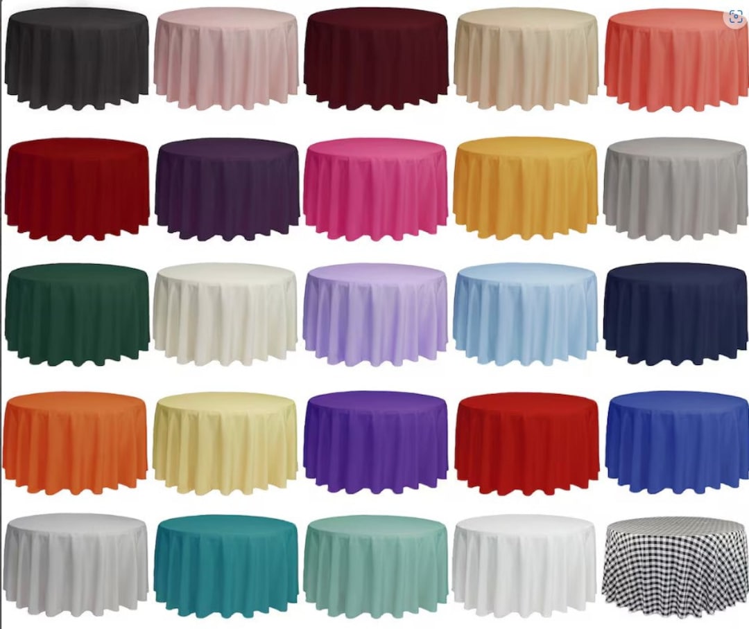Assorted Polyester 120 Inch Round Table Cloth | Wedding Tablecloth - Etsy