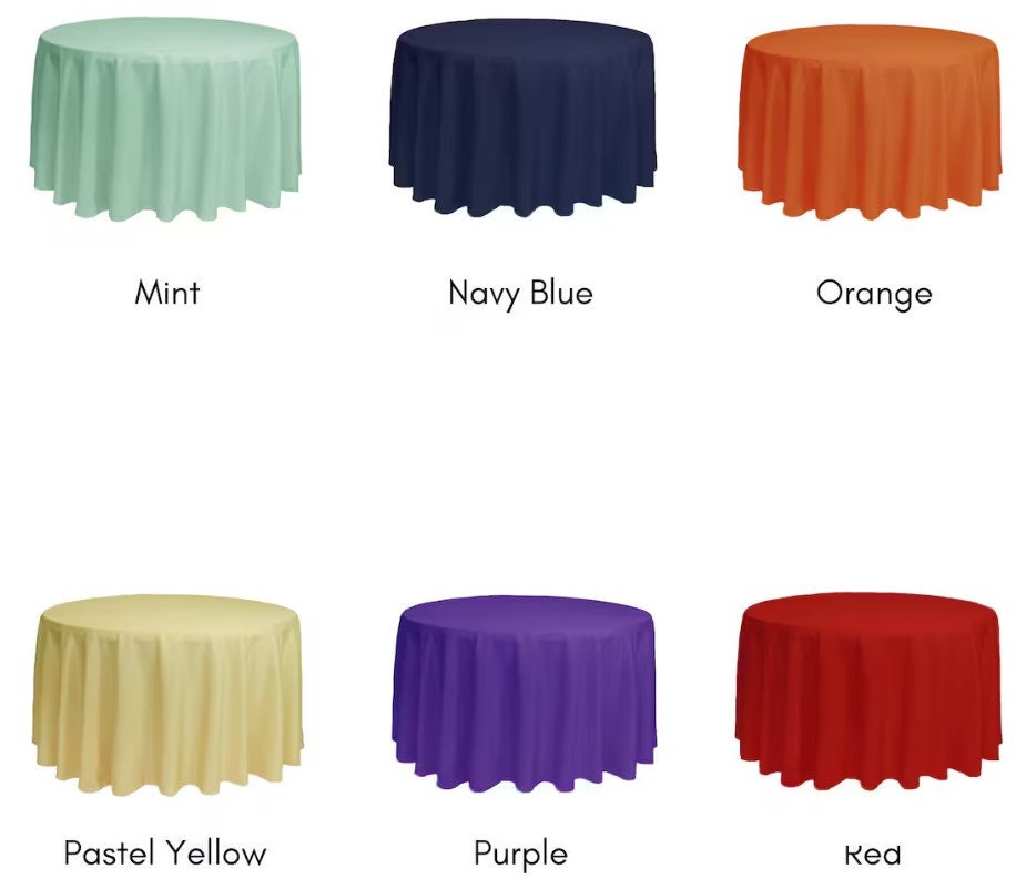 Round Table Polyester Assorted Polyester 120 Inch Round Table Cloth | Wedding Tablecloth - Etsy