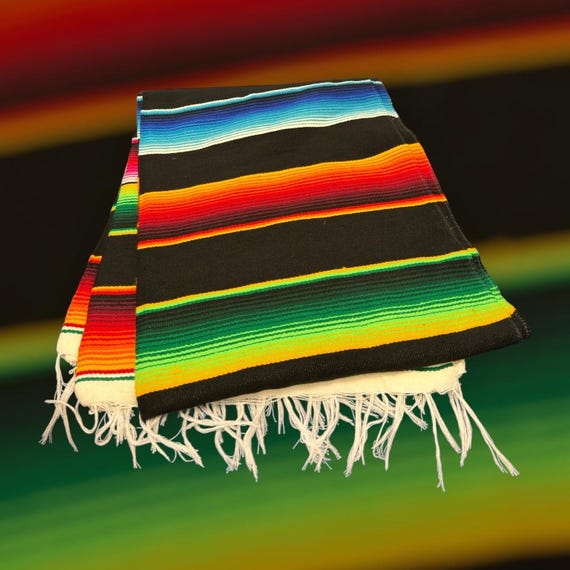 New Authentic  Serape 102" x 63" Throw , Mexican Blanket, 1970s Mexican Textile, Serape Blanket, 1970s Blanket, Southwestern Decor