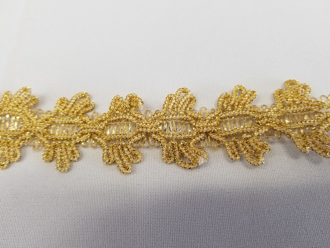 Gold Ribbon Braid 10mm 20mm, Gold Metallic Thread Braid, Gold ...