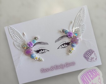 Crystal Fairy Face Bling Side Eye Gems Stick On 2 Pack