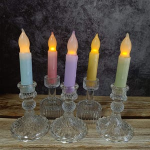 4.5 Inch Color LED Candles, Short Flameless Candles, Cute Decorative Candles, Battery Powered with Timer, Mother&#39;s Day Gift