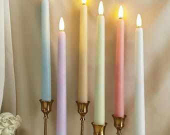 11 Inch Flameless Candles with Timer,Led Taper Candles,Real Wax Hand Dipped Candles,For Home Decor Weeding Birthday