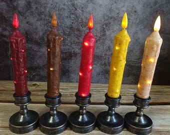 6.7 Inch Vintage Flameless Candle, Copper Filament LED Taper Candle, Battery Powered, With Remote Control and Timer, Mother's Day Gift