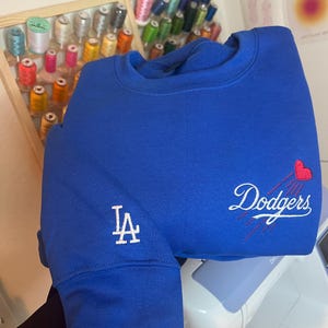 Los Angeles Baseball Sweatshirt, LA Embroidered Sweatshirt, Royale Blue Sweatshirt, Sports Team Crewneck