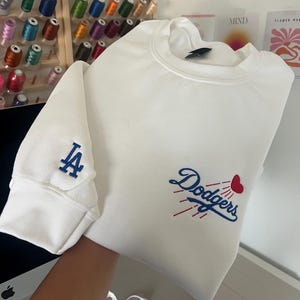 Los Angeles Baseball Sweatshirt, LA Embroidered Sweatshirt, Sports Team Crewneck
