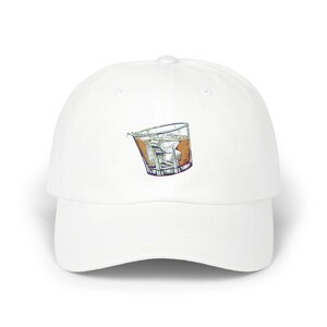 Printed Classic Dad Cap, Cocktail Glass Old Fashioned Design, Baseball Hat Gift for Men, Vintage Dad Hat, Drink Lover Cap, Custom