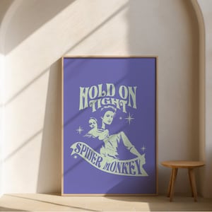 Hold on Tight Spider Monkey Poster (Violet)