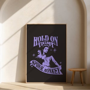 Hold on Tight Spider Monkey Poster (Black)
