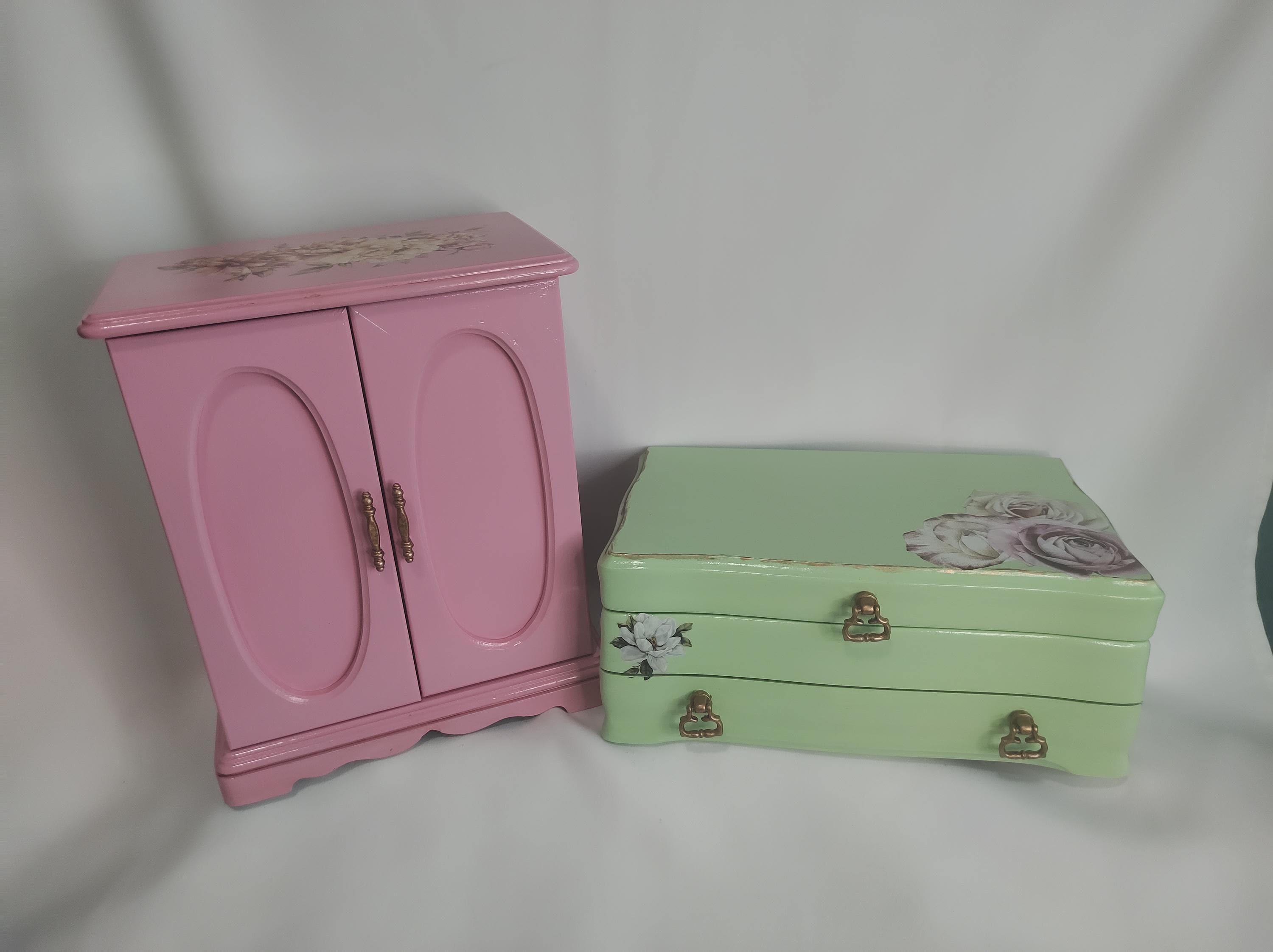 Vintage Upcycled Cottagecore Jewelry Boxes