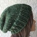 Green Knit Slouchy Beanie Hat For Men or Women