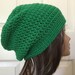 Kelly Green Crochet Slouchy Beanie