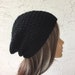 Black Slouchy Beanie Hat For Women