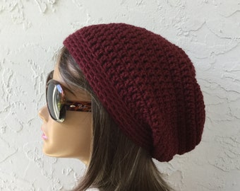 Slouchy Beanie  Hat Pattern to Crochet