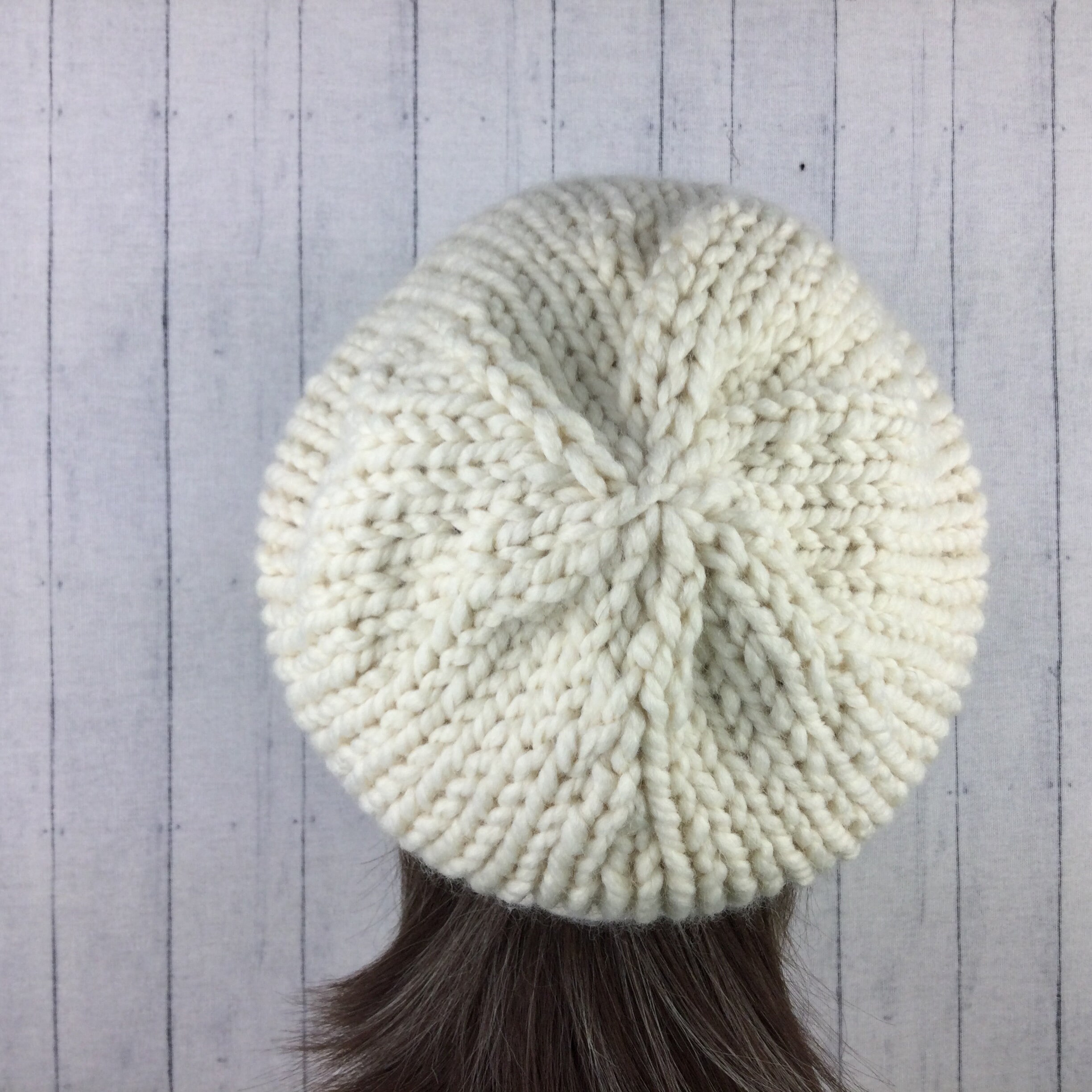 NEW Handmade Cream off white Chunky Knit Wool Acrylic Slouchy Toboggan Beanie Willow Cream | Off White Beanie Chunky Knit – Will & Bear Japan main image 3