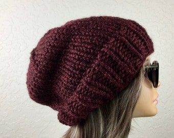 Women\'s Wine Stretch Velvet Soft Slouchy Beanie Hat with Lining Burgundy Velvet Slouchy Beanie Wine Color Velvet Hat Velvet  main image 4