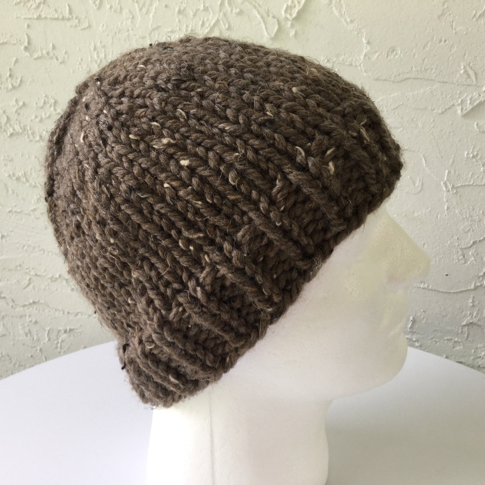 Brown Knit Beanie Hat for Men or Women | Etsy