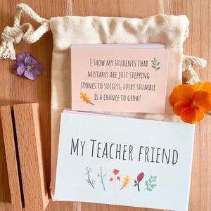 Affirmationskarten für Lehrer, Geschenk für Lehrer, Danke, Weihnachtsgeschenk, mein Lehrerfreund, Lehreranerkennungstag