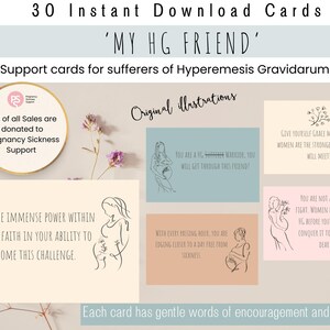 Cartes de soutien pour maladie de la grossesse, soutien pour l'hyperemesis gravidique, affirmations de soi, téléchargement numérique, cadeau, baby shower, HG, cadeau, santé mentale