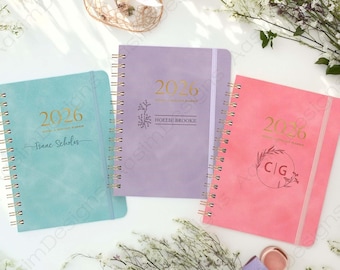 Custom 2026 Planner Notebook, Personalized Leather 2026 Planner, Leather Diary with Shoulder Strap, Simple Notebook, Planner, Gift for Women