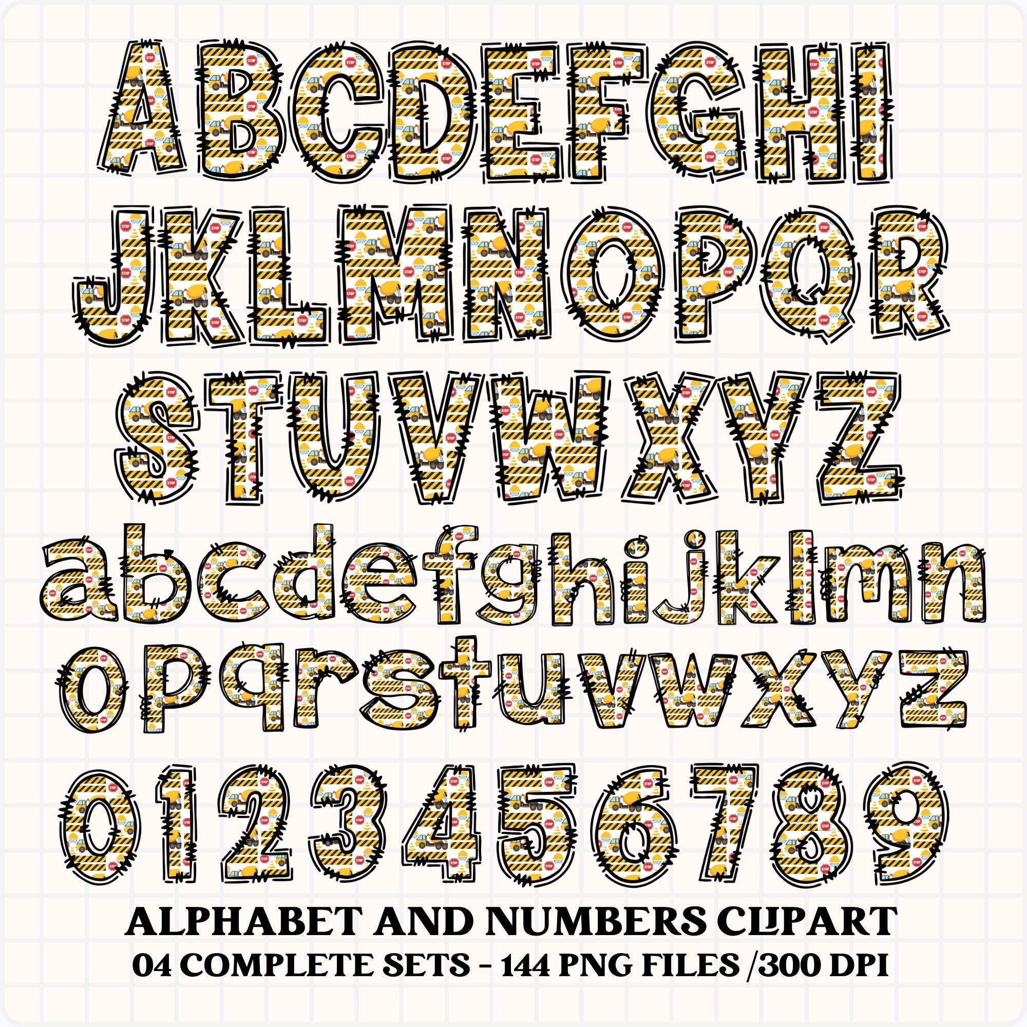 Construction Alphabet Clipart PNG. 4 Styles With Construction Cliparts ...