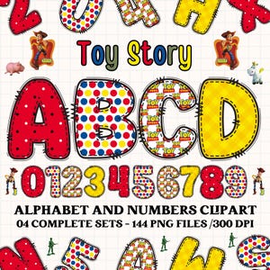 Alfabeto clipart toy story 300dpi PNG transparente. imágenes prediseñadas toy story, letras del alfabeto toy story, letters doodle toy story