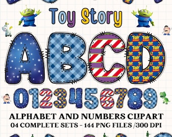 Alfabeto clipart toy story 300dpi PNG transparente. toy story clipart, letras do alfabeto toy story, letras doodle toy story
