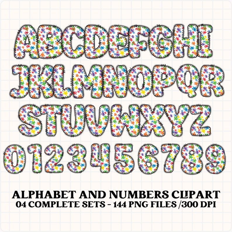 Back to School Alphabet Clipart PNG. 4 Styles With Back to School ...