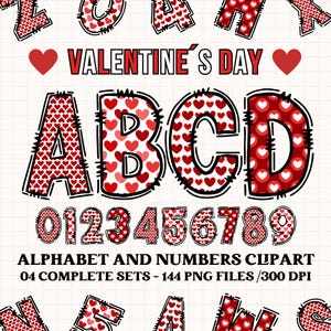 Paquete de alfabeto de san valentin, letras PNG de san valentin, números png, fuente de san valentin, diseño alfabeto png, uso comercial